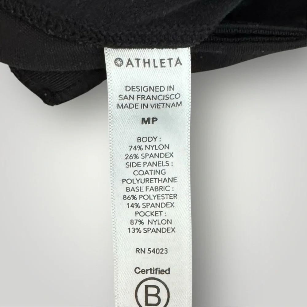 Athleta Delaney Shine Moto Tights Size Medium Petite Skinny Ankle Zips Black - Picture 8 of 9